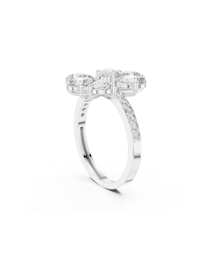 Flower Shape Lab Grown Diamond Ring