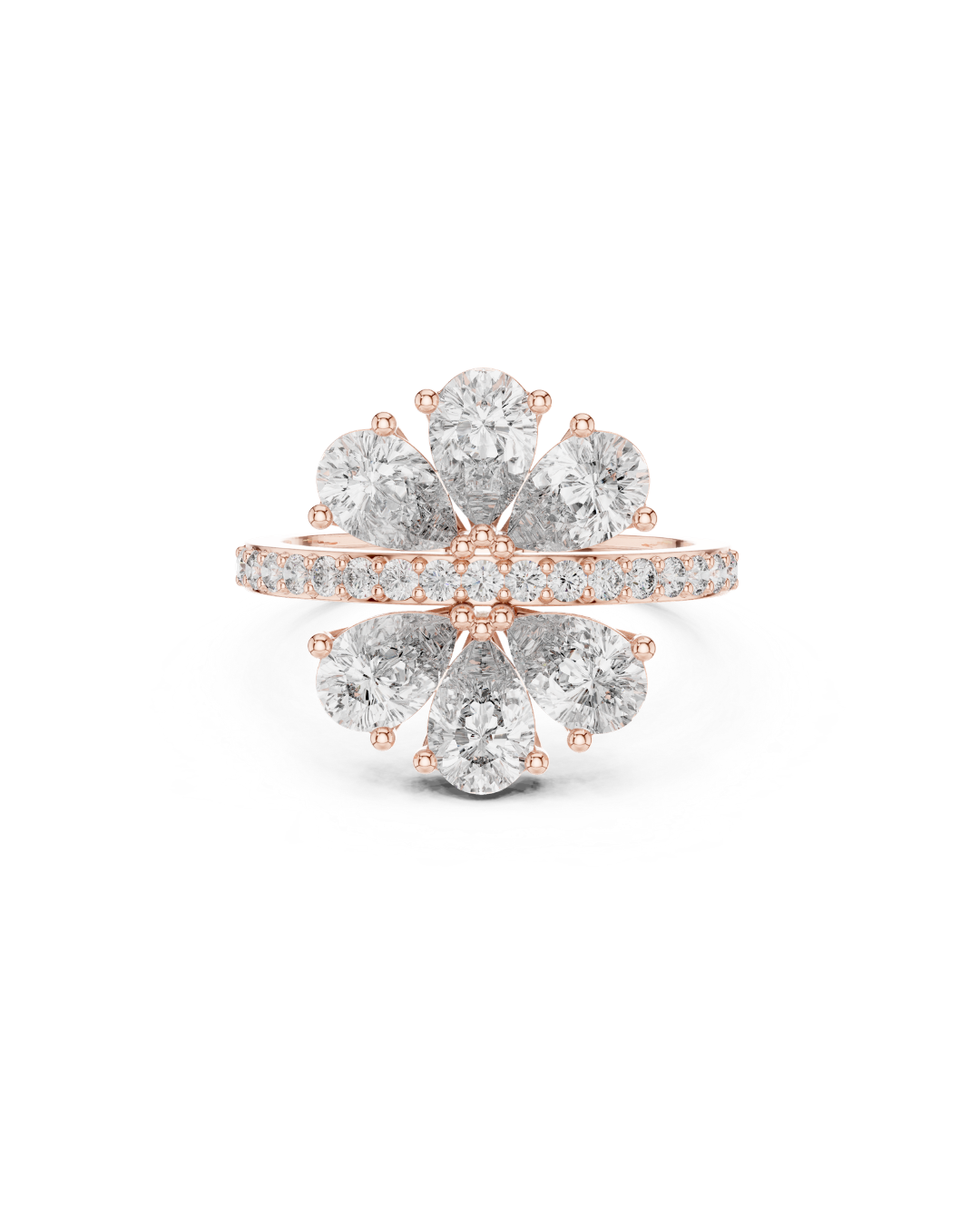 Flower Shape Lab Grown Diamond Ring