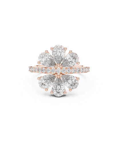 Flower Shape Lab Grown Diamond Ring
