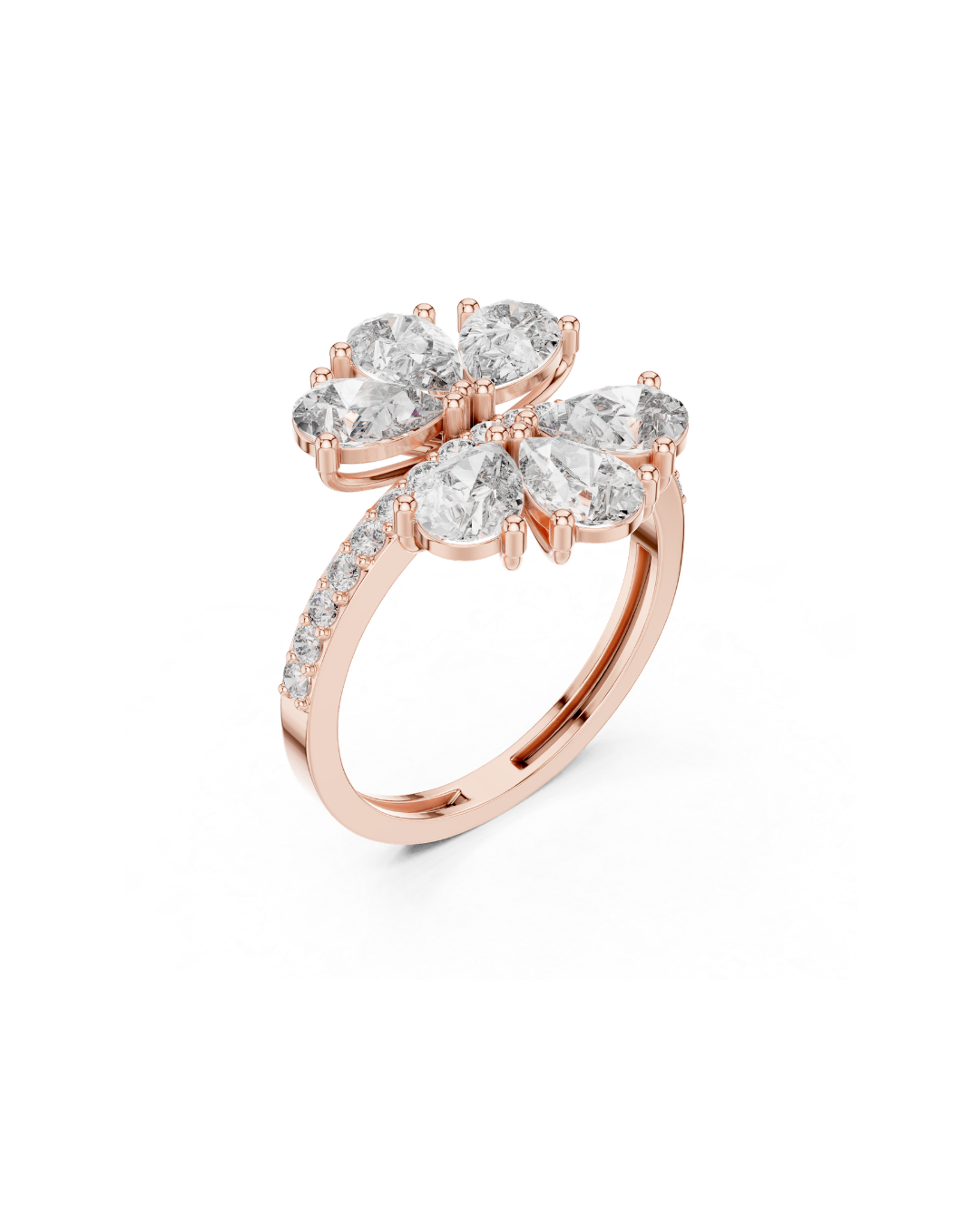 Flower Shape Lab Grown Diamond Ring