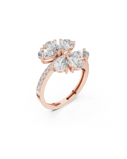 Flower Shape Lab Grown Diamond Ring