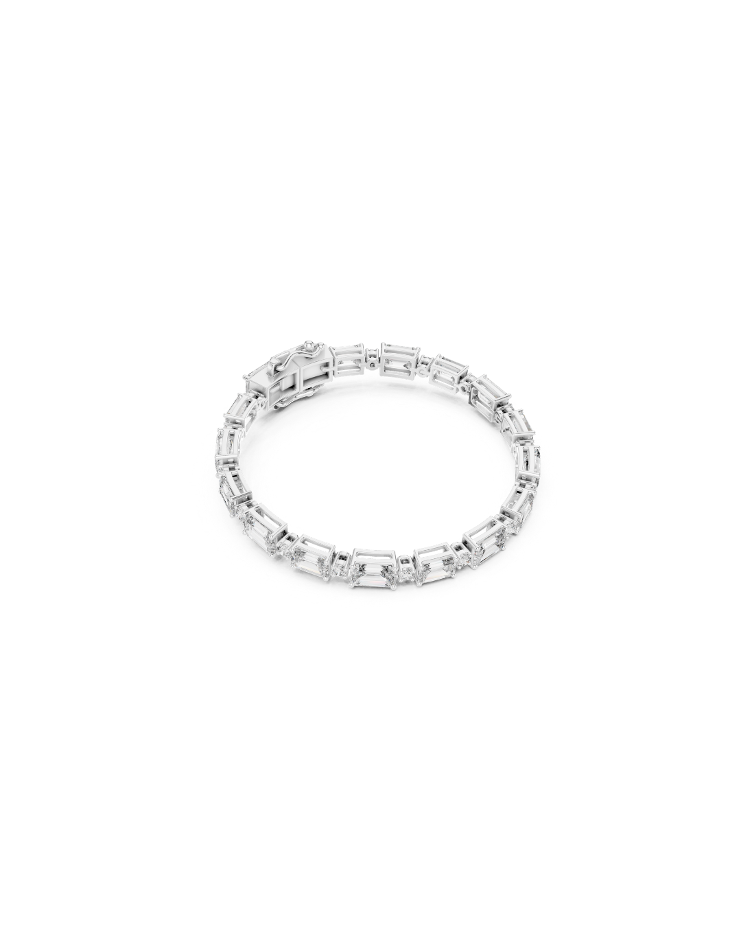 Emerald Shape Lab Grown Diamond Bracelet