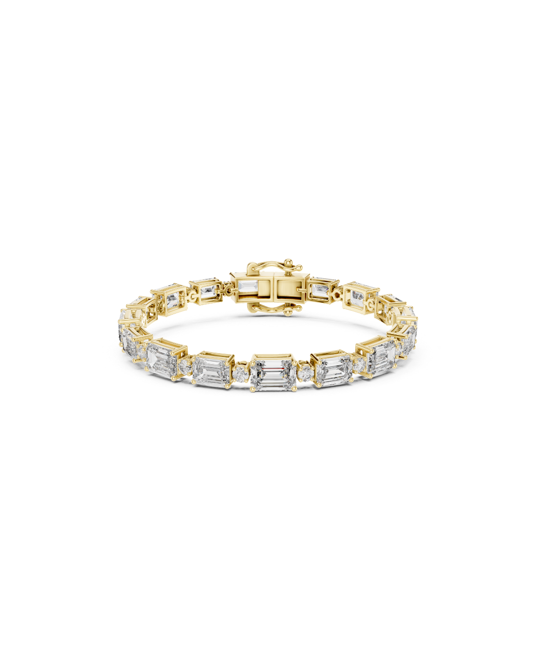 Emerald Shape Lab Grown Diamond Bracelet