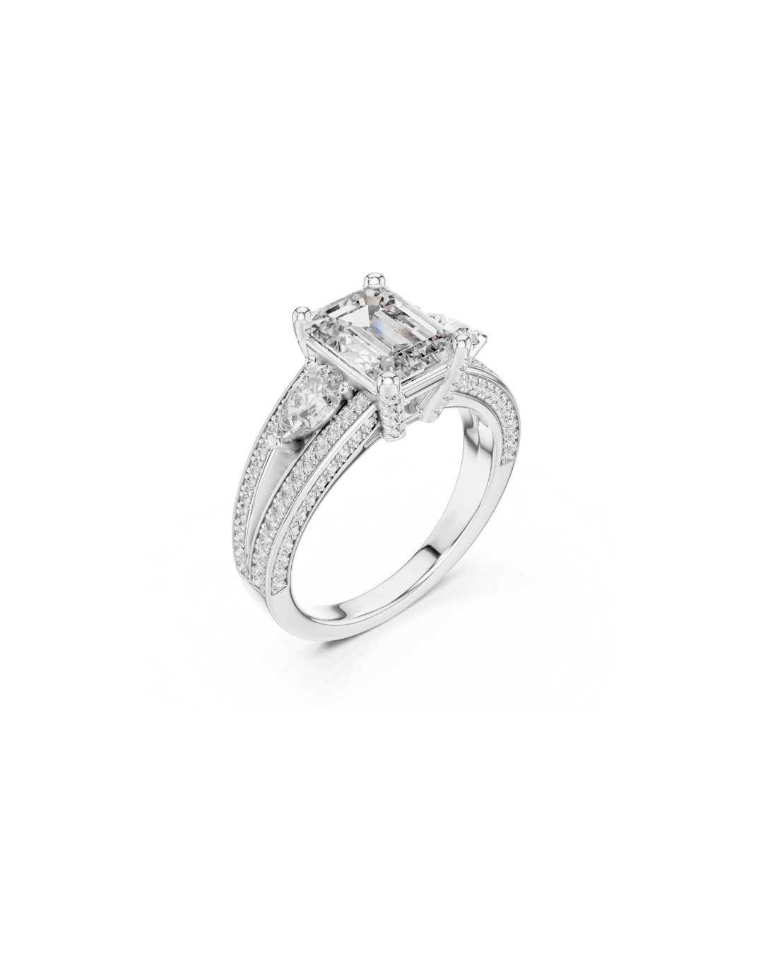 Emerald Shape Lab Grown Diamond Ring