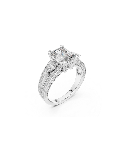 Emerald Shape Lab Grown Diamond Ring