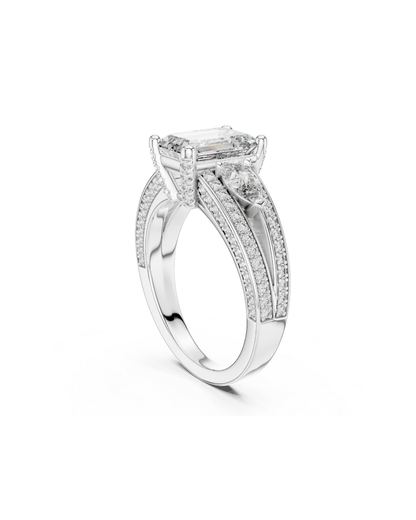 Emerald Shape Lab Grown Diamond Ring