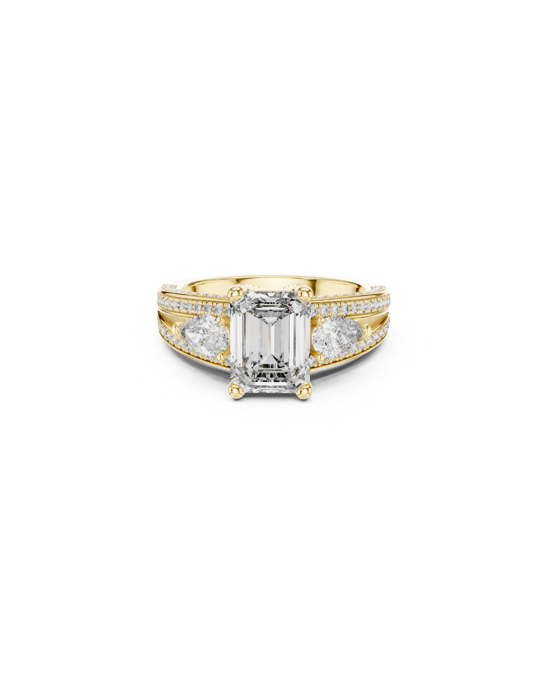 Emerald Shape Lab Grown Diamond Ring