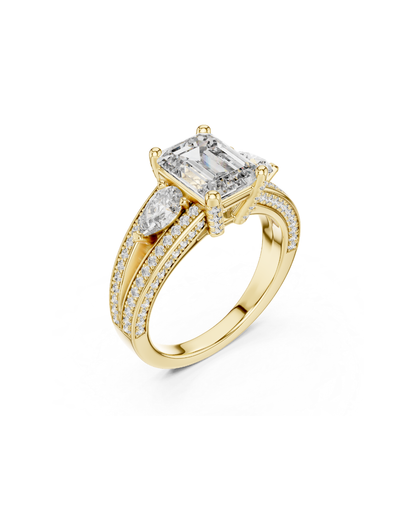 Emerald Shape Lab Grown Diamond Ring
