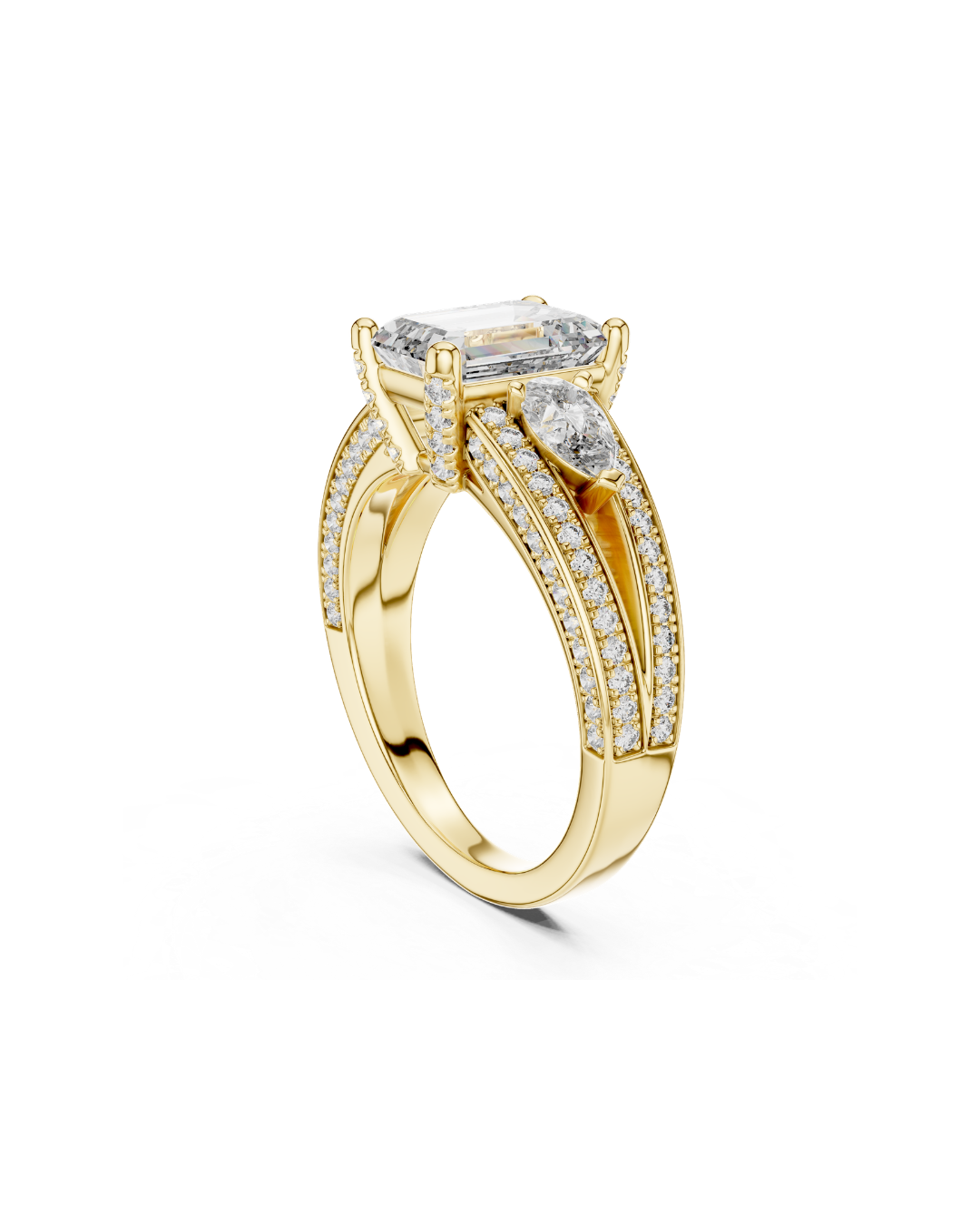 Emerald Shape Lab Grown Diamond Ring