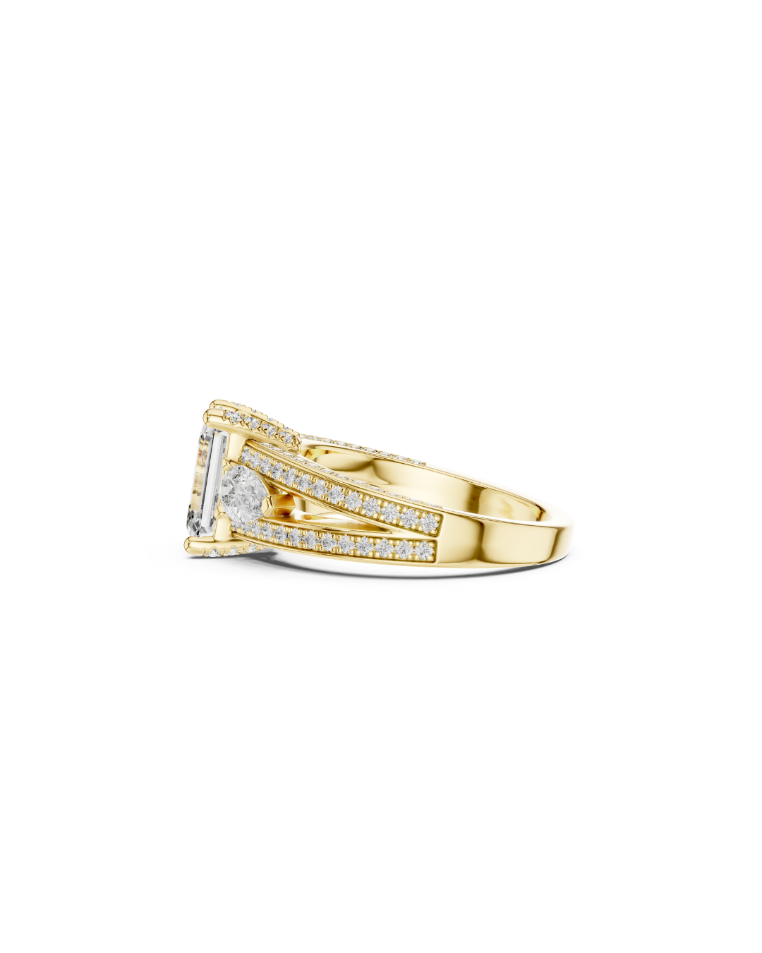 Emerald Shape Lab Grown Diamond Ring