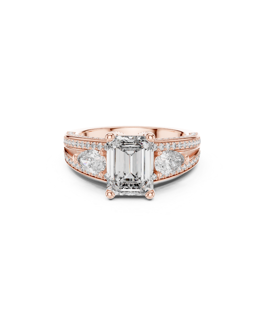 Emerald Shape Lab Grown Diamond Ring