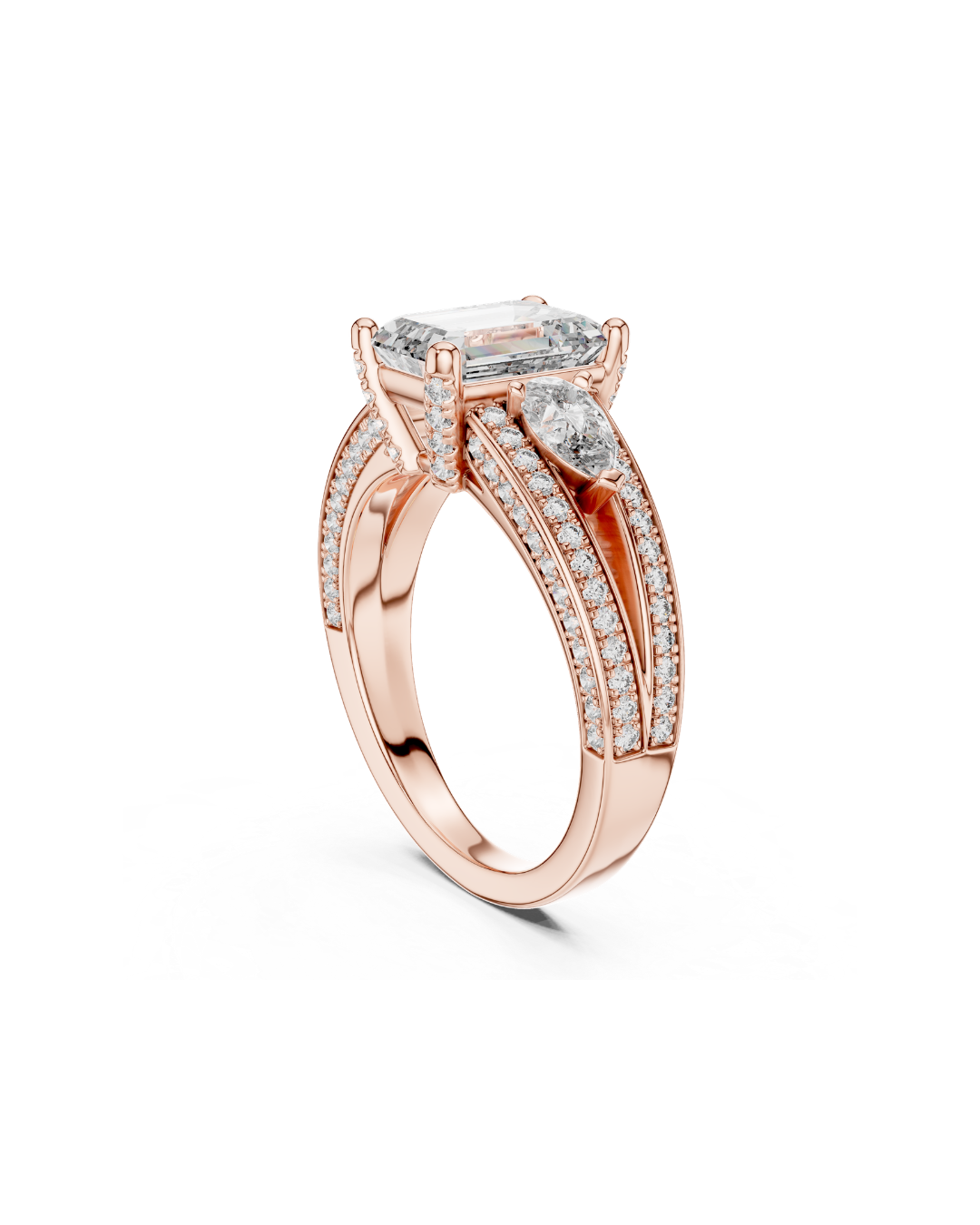Emerald Shape Lab Grown Diamond Ring