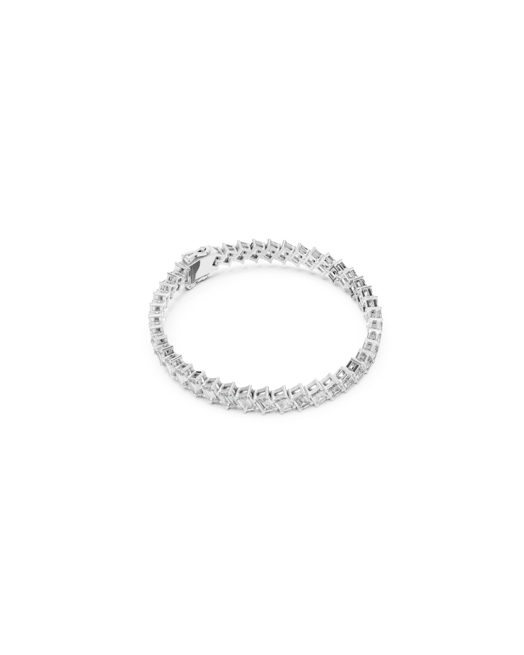 Emerald Shape Lab Grown Diamond Bracelet