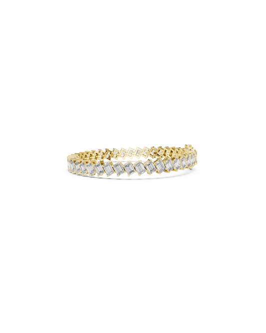 Emerald Shape Lab Grown Diamond Bracelet