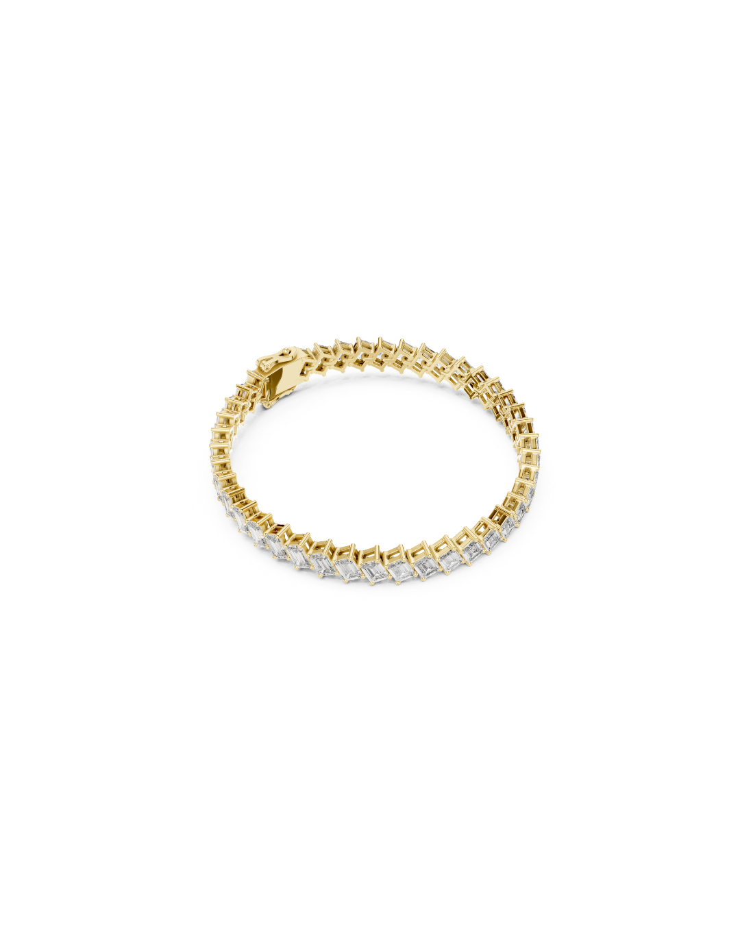 Emerald Shape Lab Grown Diamond Bracelet