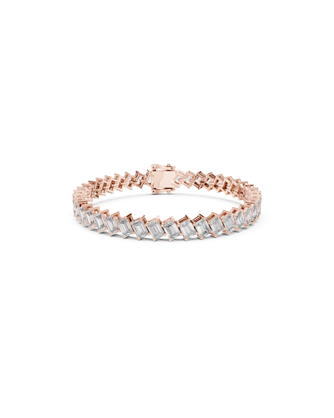 Emerald Shape Lab Grown Diamond Bracelet