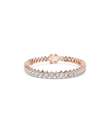 Emerald Shape Lab Grown Diamond Bracelet
