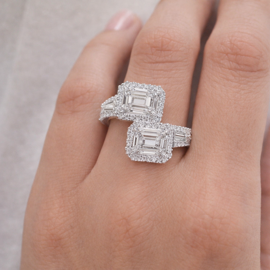 Emerald Shape Lab Grown Diamond Ring