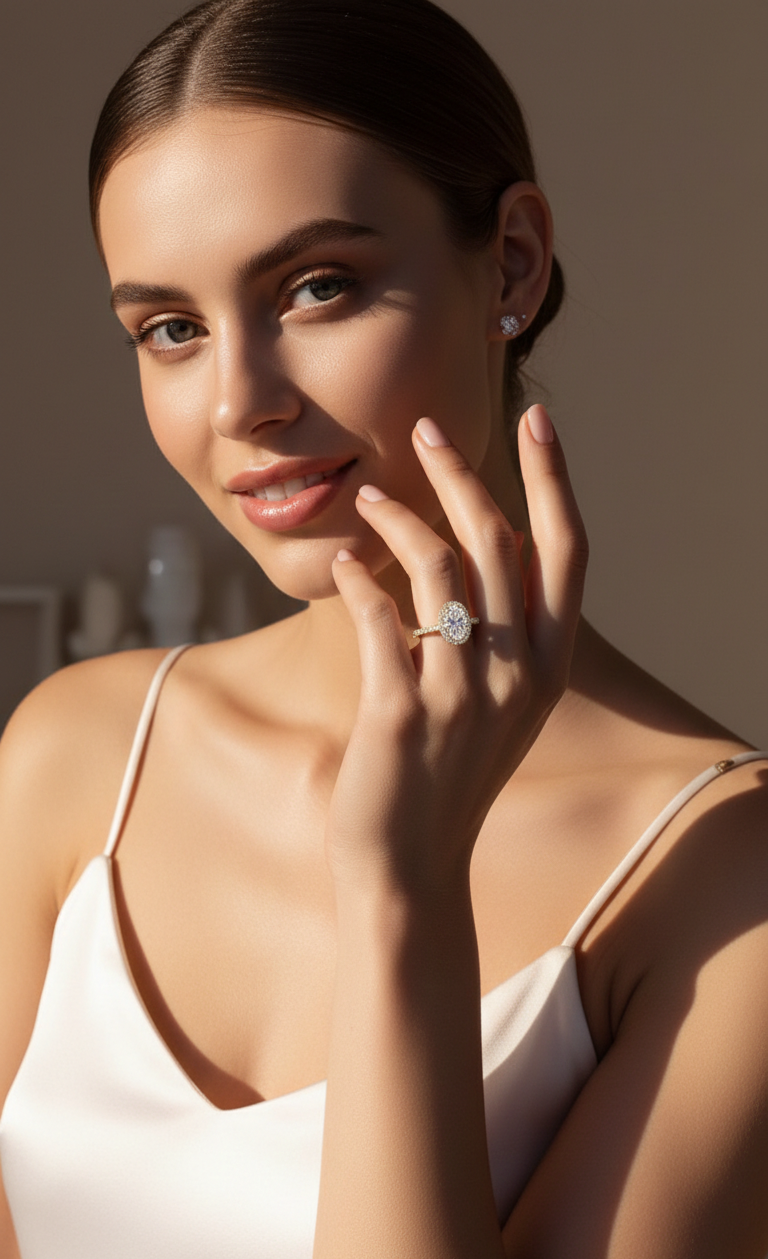 Oval Shape Lab Grown Diamond Ring