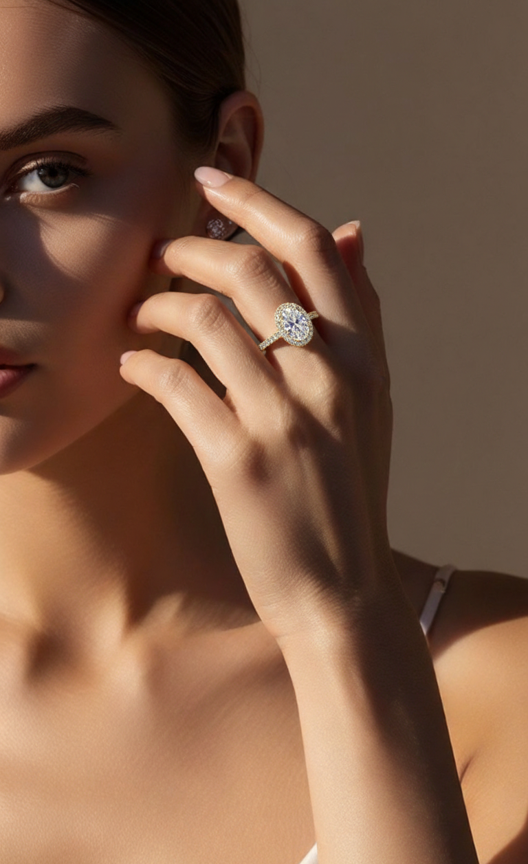 Oval Shape Lab Grown Diamond Ring